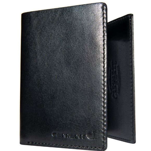 Carhartt Rough Cut Trifold Leather Wallet- Black